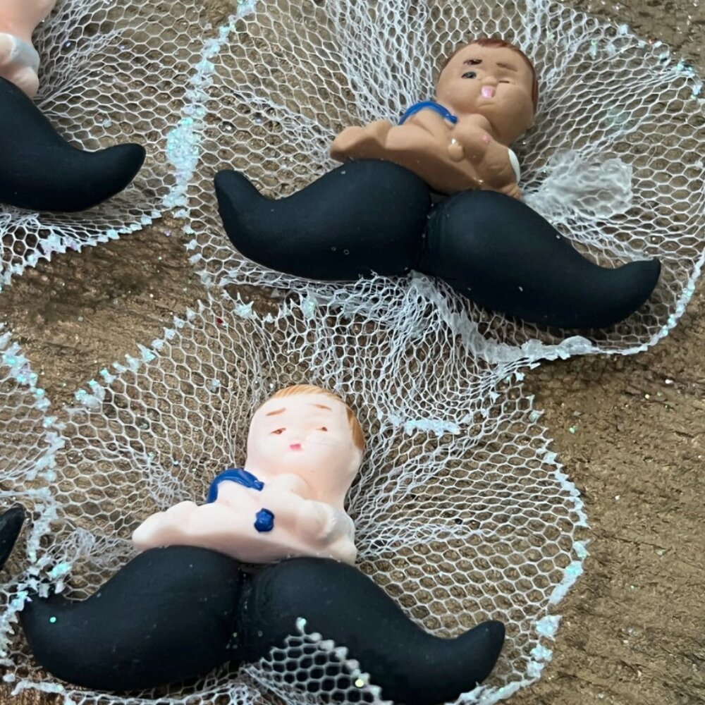 Cold Porcelain Mustache Baby Shower Accents Party Favor Decorations 6 Count